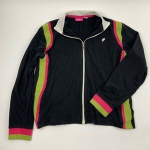 Capagallo Jacket Womens Collared Full Zip Black Pink Green